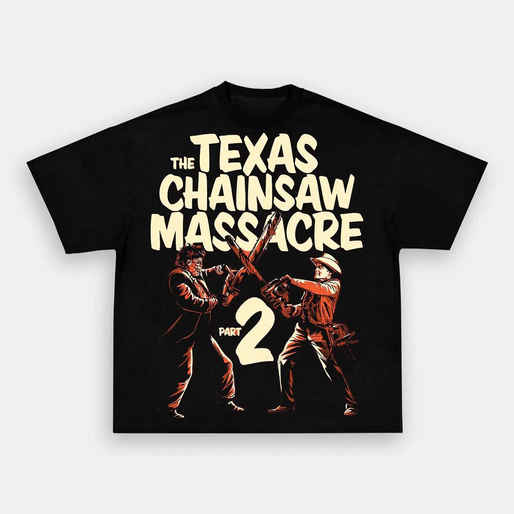 Horror Leatherface Duel Scene Graphic Killer Slasher Halloween T-Shirt