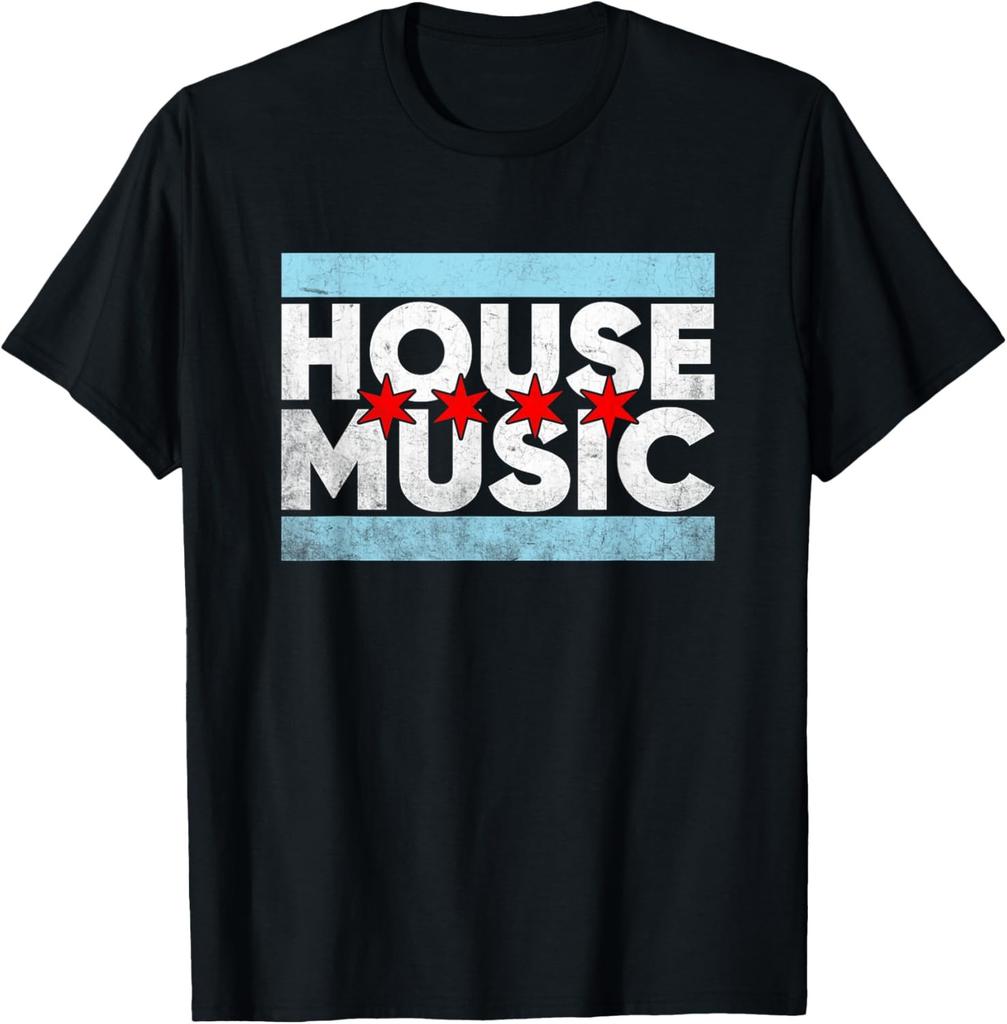 Chicago House Music - EDM DJ Retro Distressed T-Shirt