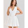 Youth Bloom House Same Style French Style White Gentle Style Sexy V-neck Lace Hollow Out Waist Hugging Short Dress
