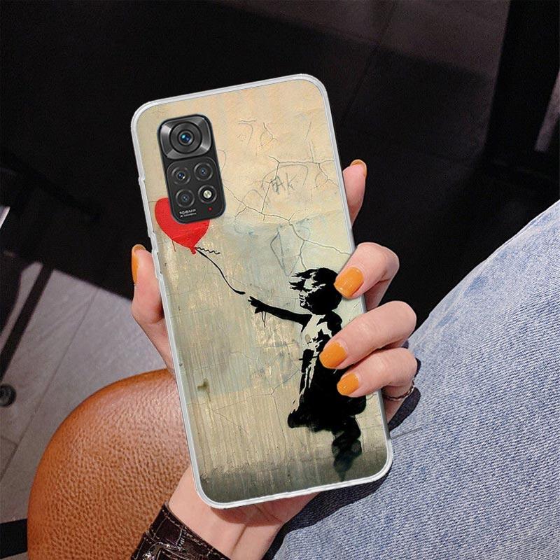 Чехол для телефона Street Art Banksy Graffiti для Xiaomi Redmi Note 15 14 13 12S 12 11 Pro Plus 14S 11S 11E 10 10S 11T 5G Персонализированный C