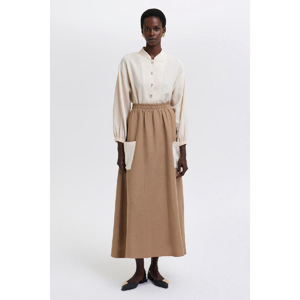 Муслиновая юбка с карманами