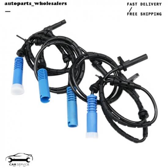 4PCS New Front Rear L&R ABS Wheel Speed Sensors For 2004-2010 BMW X3