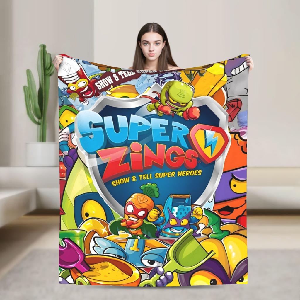 Игровое одеяло Super Zings Superthing Мягкое Теплое Новинка Плюшевое Постельное белье Пледы Для Дивана Кровати Кемпинга Фланелевое Покрывало Покрывало на кровать
