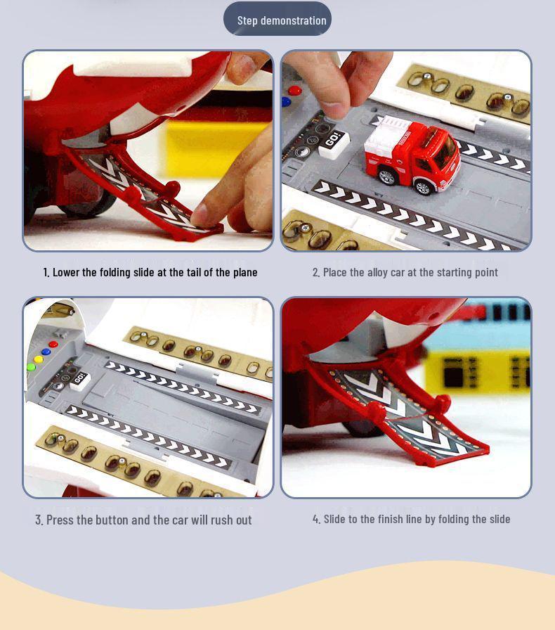 Extra Large Transforming Airplane Toy with Music and Storage Features for Kids