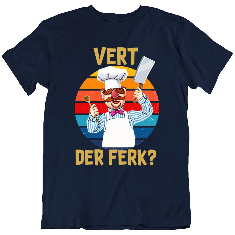 Шведский повар Vert Der Ferk Винтажная Графика Смешная Футболка Подарок Новая Унисекс Футболка