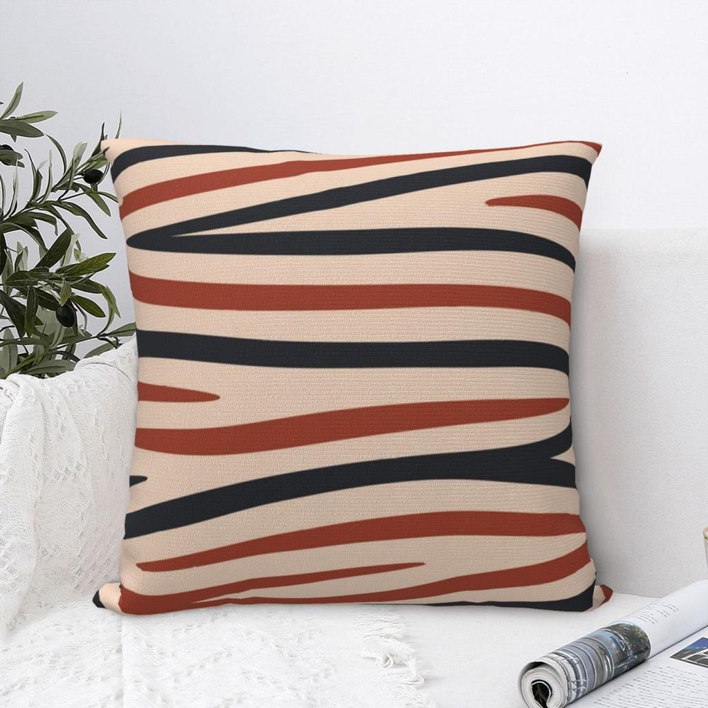 Zebra Animal Print Terracotta And Navy Pillowcase Cushion Comfort Throw Pillow Sofa Decorative Cushions Used for Home Bedroom