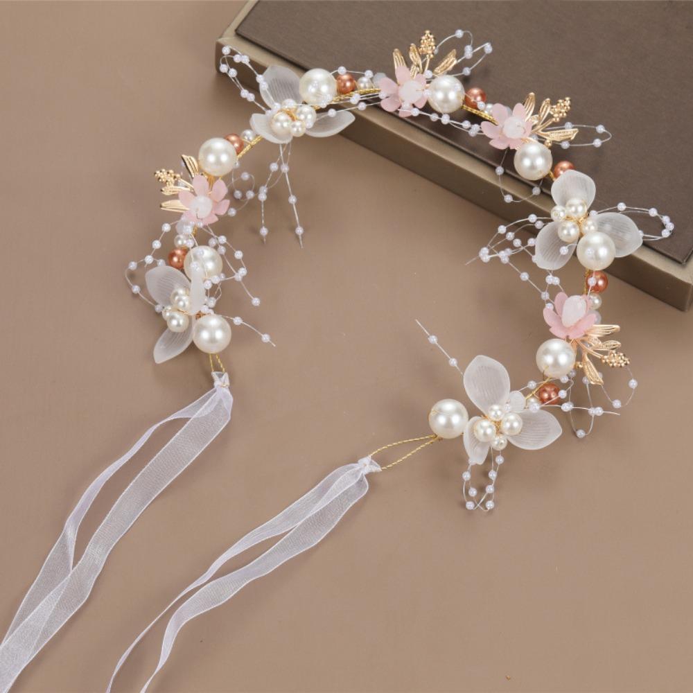 Imitated Pearl Kids Flower Crown Bohemian Head Hoop Cute Head Wreath  Girls Adult Hair accessories