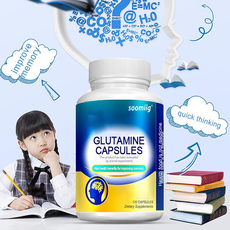 Glutamine & Vitamin Capsules: Enhance Cognitive Performance, Promote Brain Health - 120 Capsules