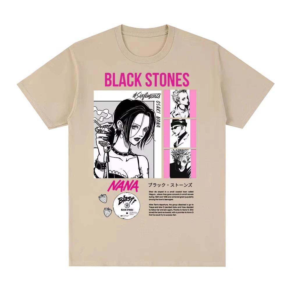 Аниме Нана Осаки Графика Black Stones Хлопок Y2k Футболка женская Мужская Летняя дышащая Японская Манга унисекс Короткий рукав