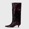Autumn Winter Street Style Thin Low Heels Women Knee-High Boots Sexy Pointed Toe Casual Party Shoes Long Botas Mujer