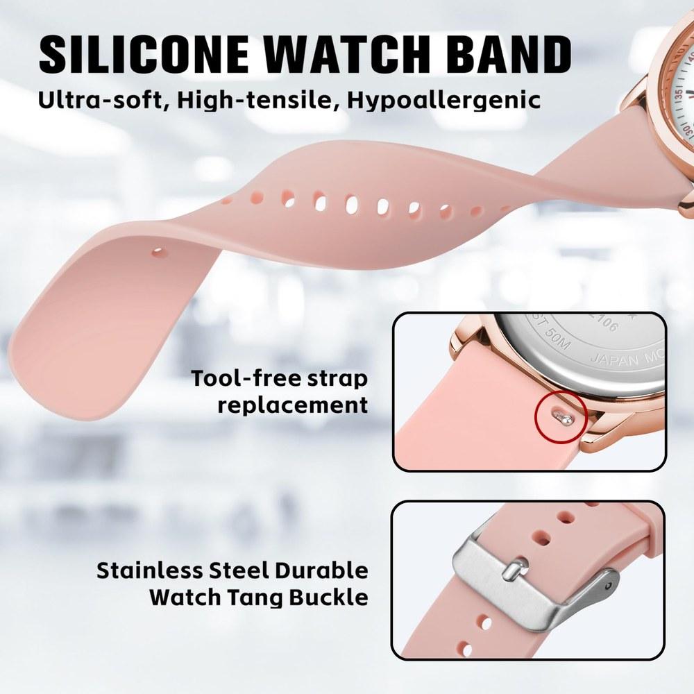 PINDOWS Women Wristwatch Analog Nurse Watch Luminous Dial 3 ATM Water Resistant