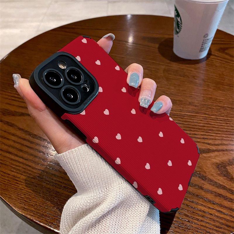 Moskado в корейском стиле, модный чехол для телефона с красным сердечком для Iphone 14 12 11 13 Pro Max X Xr Xs Max 14 7 8plus, мягкая задняя крышка из ТПУ