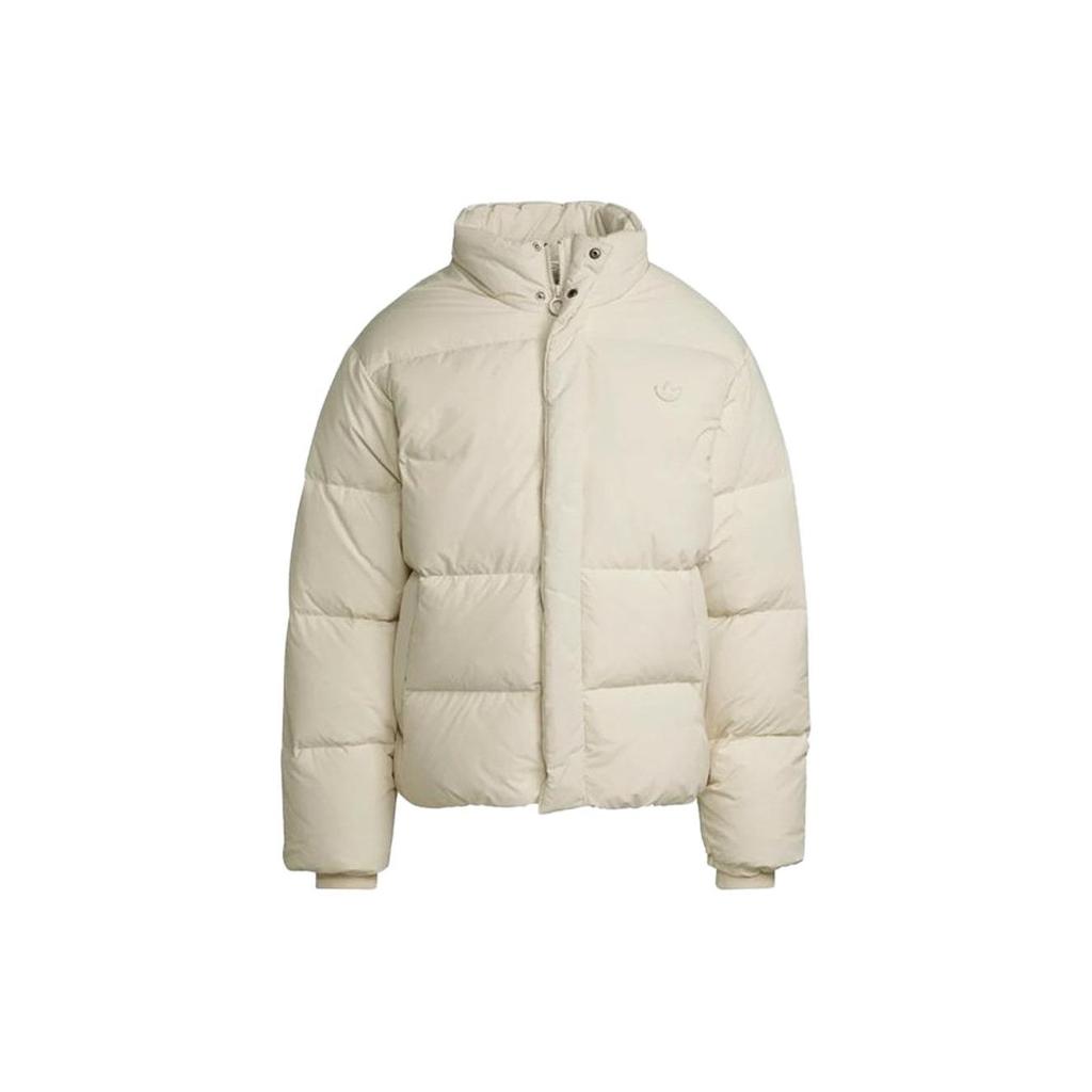 Adidas Originals Trefoil Solid Color Logo Embroidery Single-Breasted Down Jacket Men Outerwear Off-White HL9201