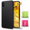 Case for iPhone X/XS Black, Matte, Slim Housing, Silicone + 9H GLASS