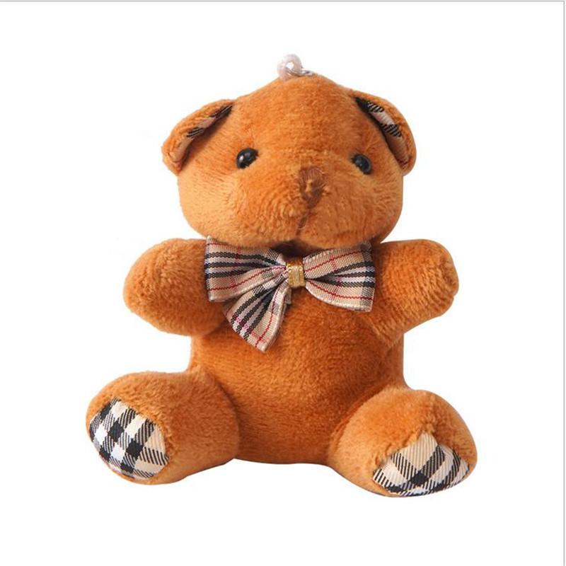 1 шт. Мини-бабочка, сидящий медведь, плюшевая игрушка на День святого Валентина, букет, медведь, автомобильный брелок, подвеска, милый клетчатый двойной фестиваль, 10 см