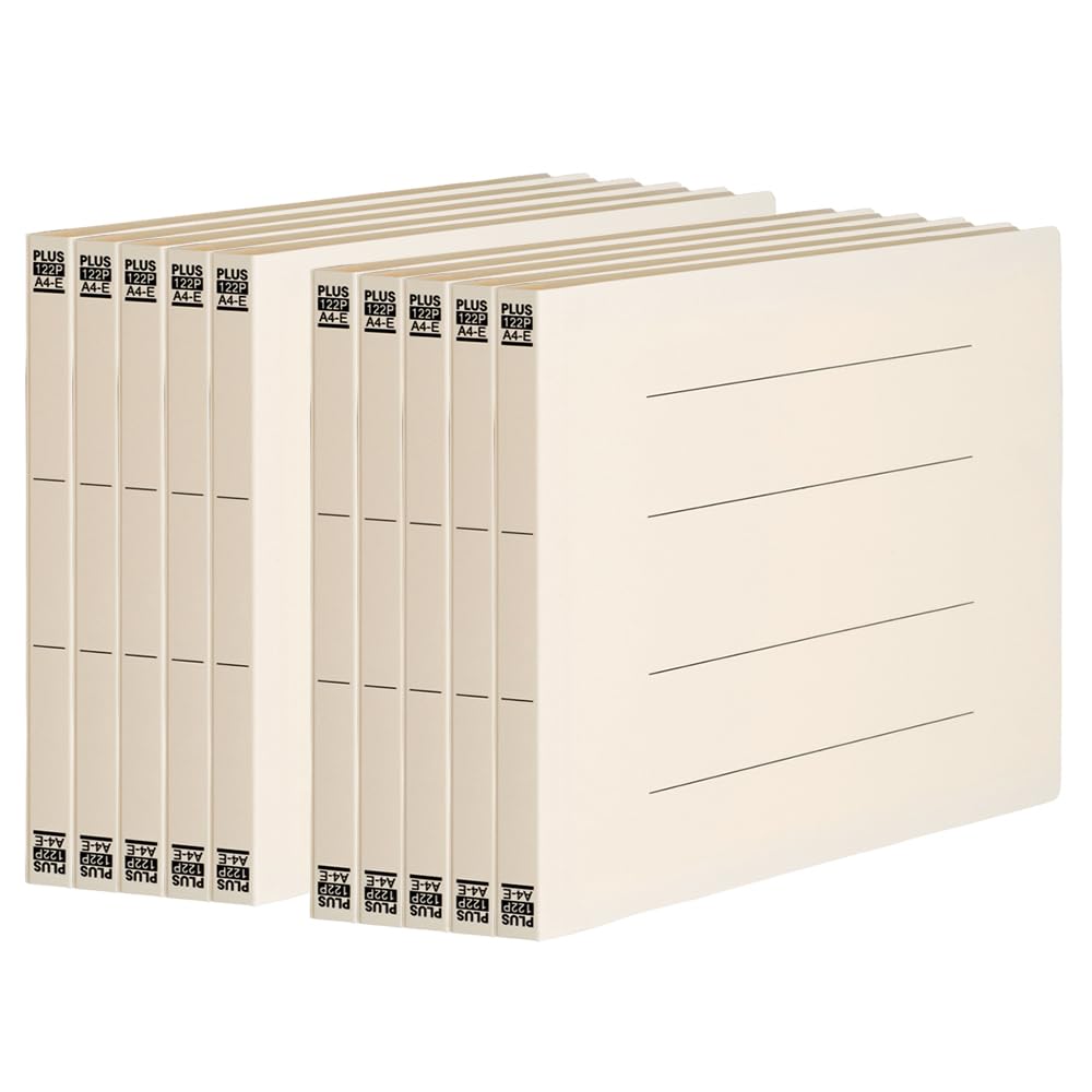 Plus PP Flat A4 File, Horizontal, Ivory, 10-pack, NO.122P 98-353×10