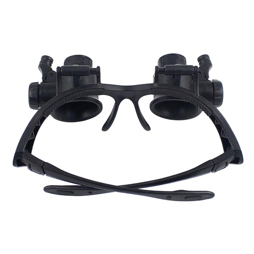 Magnification Lenses Wear Double Glasses Led Repair Eyeglasses Type Headwear Magnifier With 2 LED 6 Interchangeable Lens