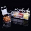 Convenient Seasoning Container 4 Compartment Condiment Storage Box Transparent Spices Container Organization Tool