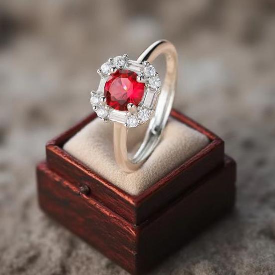 Комплект украшений в виде сердечек из красного циркония с ожерельем и серьгами из стразов, комплект колец, романтические аксессуары на день рождения, подарок на День святого Валентина