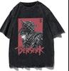 Berserk Print T Shirt Men Women Vintage Washed T-Shirt Anime Guts Graphic Tshirt Streetwear Tees Summer Casual Berserk Clothes