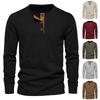 Men Solid Color Slim Fit Casual Corduroy Long Sleeve T Shirt