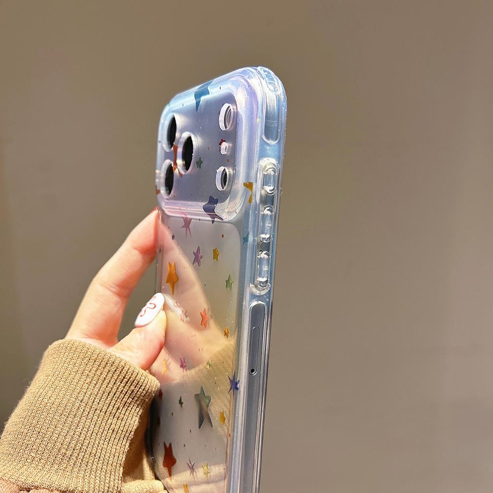 Для iPhone 17 17pro 17Promax Лазерный узор Звезда Блестящий Чехол для телефона для IPhone 14 15 16 Pro Max Ударопрочный Защитный Прозрачный Чехол