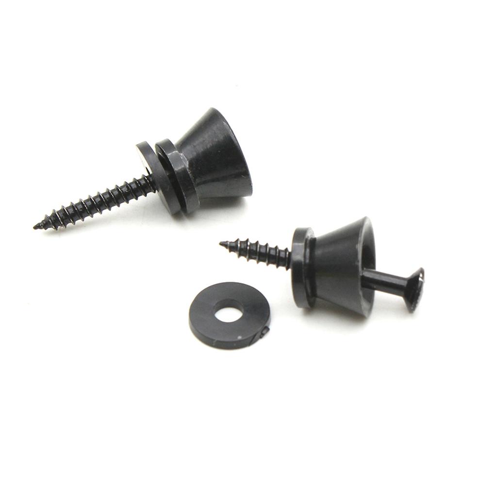 2pcs Guitar Strap Lock Pins Peg Metal Black Silver for Acoustic Electric Guitar Ukulele Bass Universal