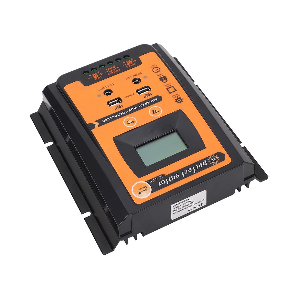 LCD Солнечный контроллер заряда-разряда Регулятор солнечной панели Двойной выход USB 12 В 24 В