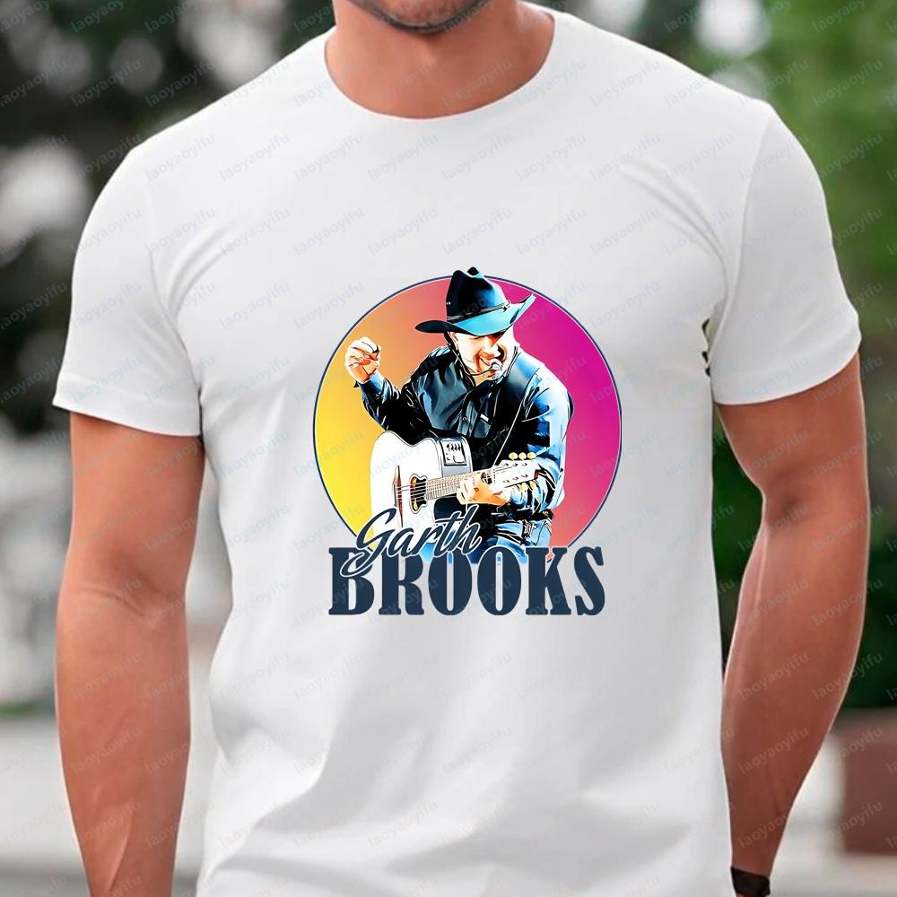 Loose and Retro Country Singer Garth Brooks Casual and Fashionable Round-neck Shirt for Men and Women, Comfortable T-shirt