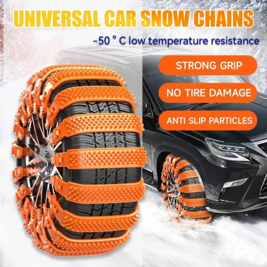 1/10Pcs Tire Snow Chains Anti-Slip Tire Chain Universal Car Snow Chains for SUVs Trucks Emergency Adjustable Snow Chains for Rain Snow Sand Mud