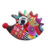 [R1190] - Multicolored 'Columbine & Harlequin' Handcrafted Brooch (hedgehog) - 60x43mm