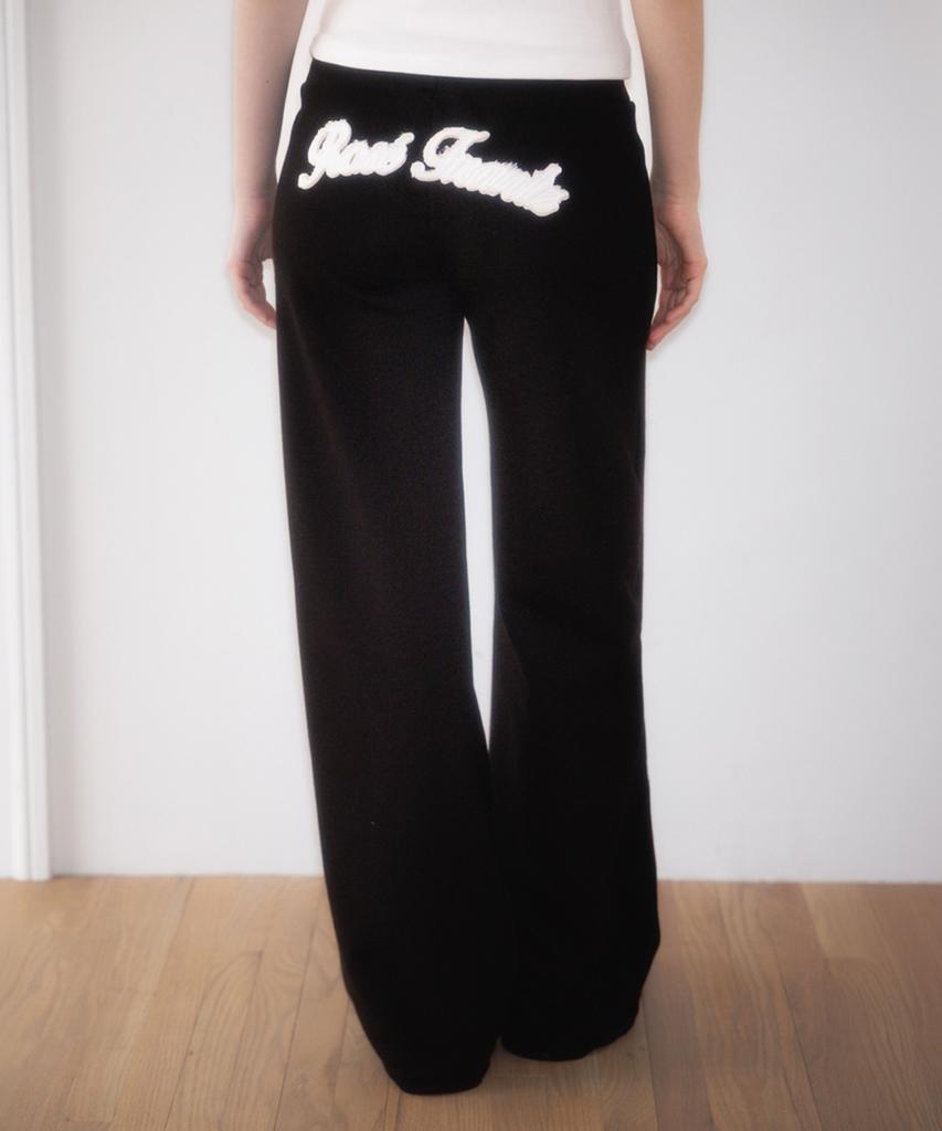 ROSEFRANTZ Patchwork Bootcut Sweatpants [Black]