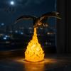 Unique Desktop Figurine Dragon Bookshelf Nook Light, Fire-Breathing Fantasy Shelf Decor, LED Handmade Art Sculpture Night Lamp for Bedroom Living Room