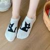 Невидимые носки с низким вырезом для девочек, весенне-летние мультяшные носки-лодочки с маленькими животными, милые короткие носки, впитывающие пот бесшовные носки для девочек