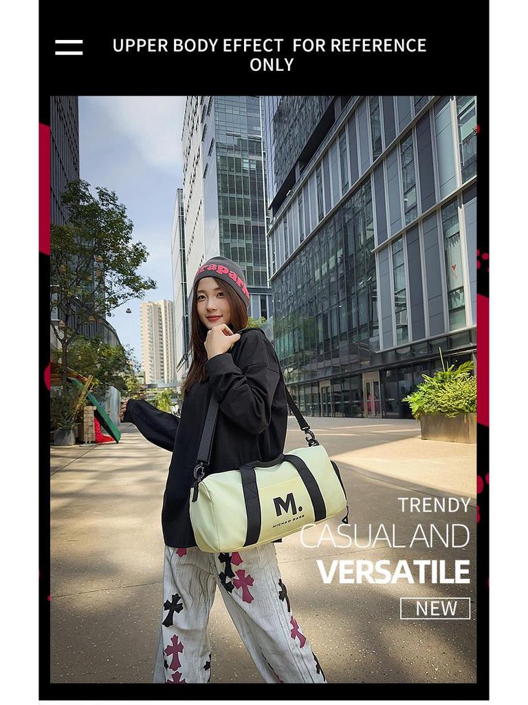 New Large Capacity Gym and Travel Bag - Lightweight, Dry & Wet Separation, Single Shoulder/Crossbody with Printed Logo