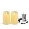 AnnTec 2-Piece Candle Light Set, USB Rechargeable, Warm Light, with Remote Control and Auto-Off Timer (7.5cm Diameter X 10cm Height)