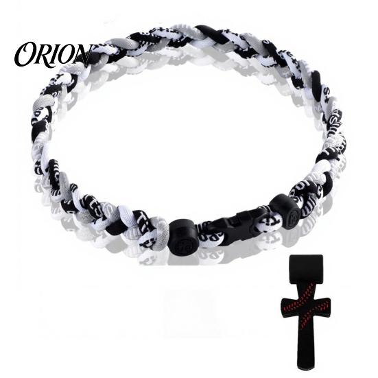Stainless Steel Crossroads Pendant Triple-Rope Baseball Necklace, Braided Rope Design Necklace with Crossroad Pendant, Team Spirit Gift Sports