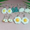 5 пар новых сережек из цветного акрила - белые облачные серьги с цветочным фруктом и дофамином