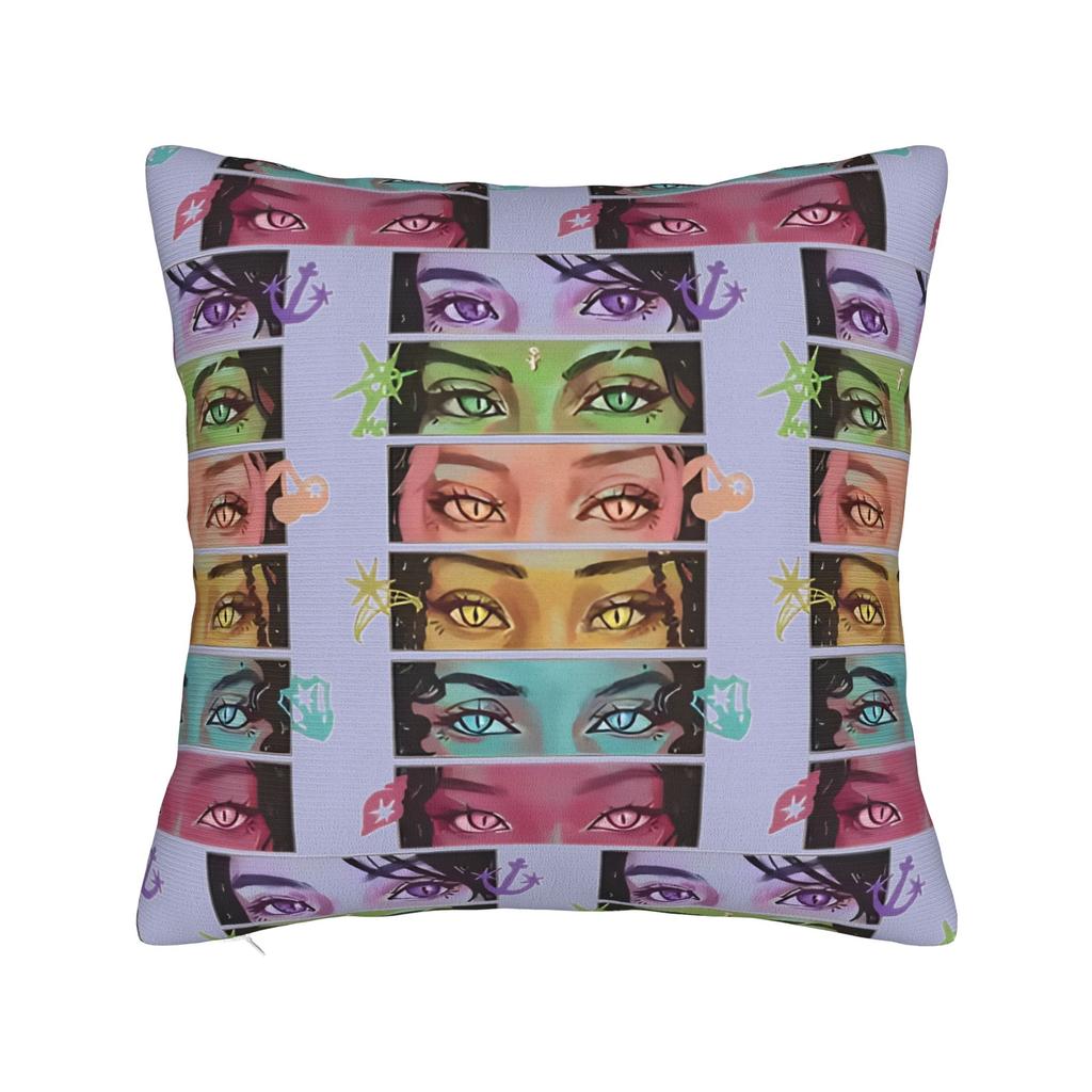 Korean Katseye Logo Girl Group Square Pillow Cases Cushion Cover Funny Zipper Decorative Pillowcover For Home 18"X18"