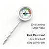 Stainless Steel Composting Thermometer with Color-Coded 54mm Face for Accurate Soil Temp Reading No Power Needed