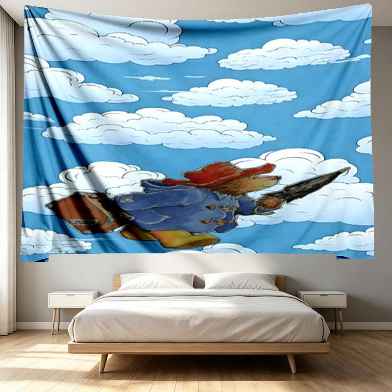 Paddington Bear Print Tapestry - Portable Wall Decor Cloth, for Home, Dorm, Travel, Bedroom, Living Room - Ideal Birthday Housewarming Gift