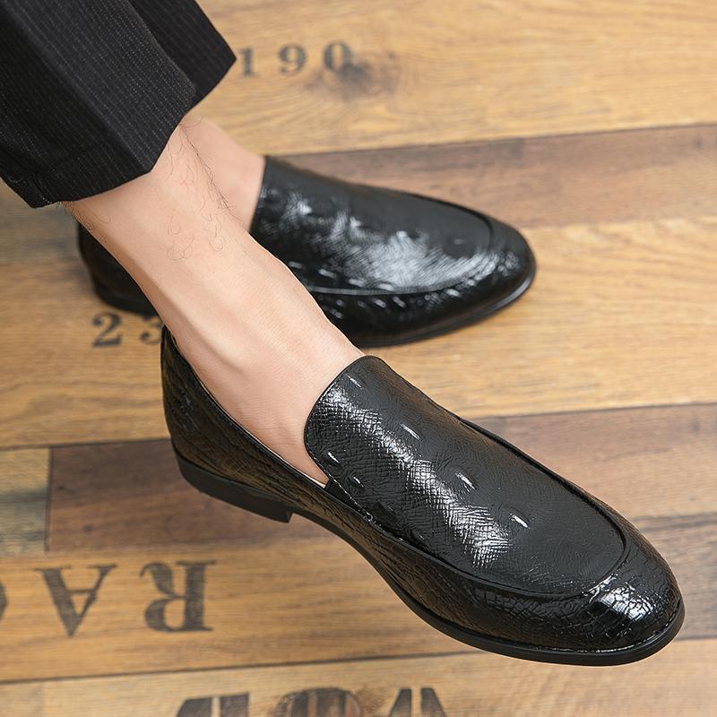 Mens Crocodile Leather Fashion Designer Business Luxury Dress Formal Wear-resistant Wedding Man Footwear Loafers Shoes for Men