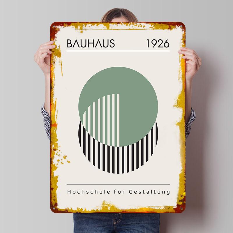 BAUHAUS Abstrakt TBK Printed Poster Customized Wall Art Retro Vintage Metal Tin Signs for Home Decor Coffee Bar Accessories