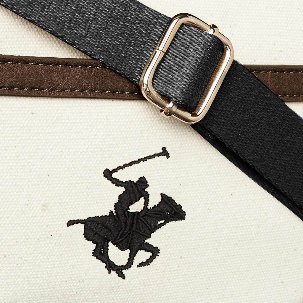 Сумка через плечо Hills Polo Canvas BH1009N Ivory x Black [Beverly Club] женская