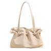 2025 New Niche Pleated Hand Armpit Bag Women's Korean Commuter Tote Bag Retro Simple Versatile Shoulder Bag