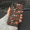 Графический чехол для телефона с узором из листьев для IPhone 16 15 14 13 12 11 X XR 17 8 7 Plus Pro Max Осенние тыквенные листья Осенний силиконовый чехол