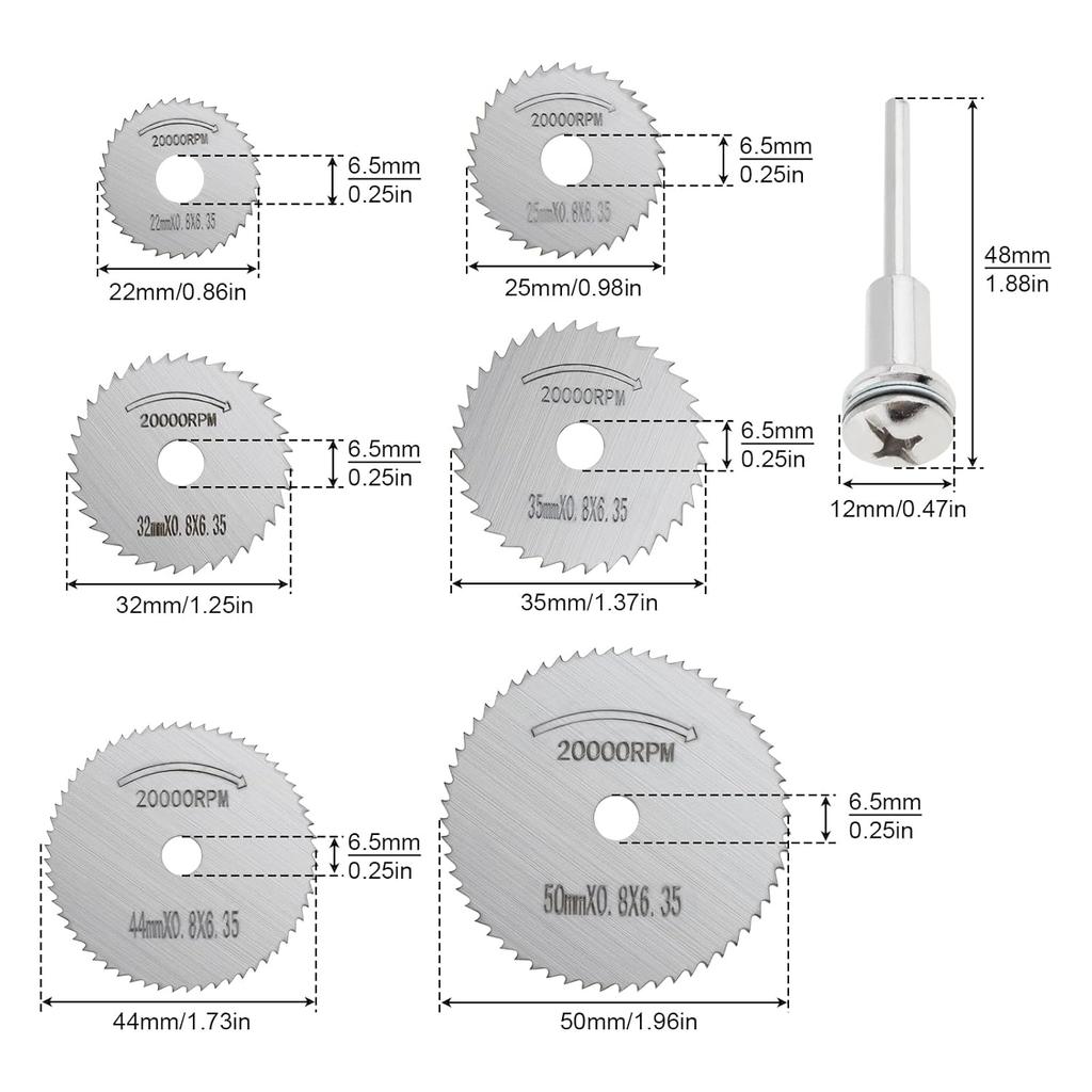Mini HSS Metal Cutter Circular Saw Disc Wheel Blade Woodworking Durable Precision Cut Mandrel Mini Rotary Tool Accssory Set