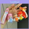 Adorable Cartoon Silicone Keychain Charming Butterfly Kiss Girl Design
