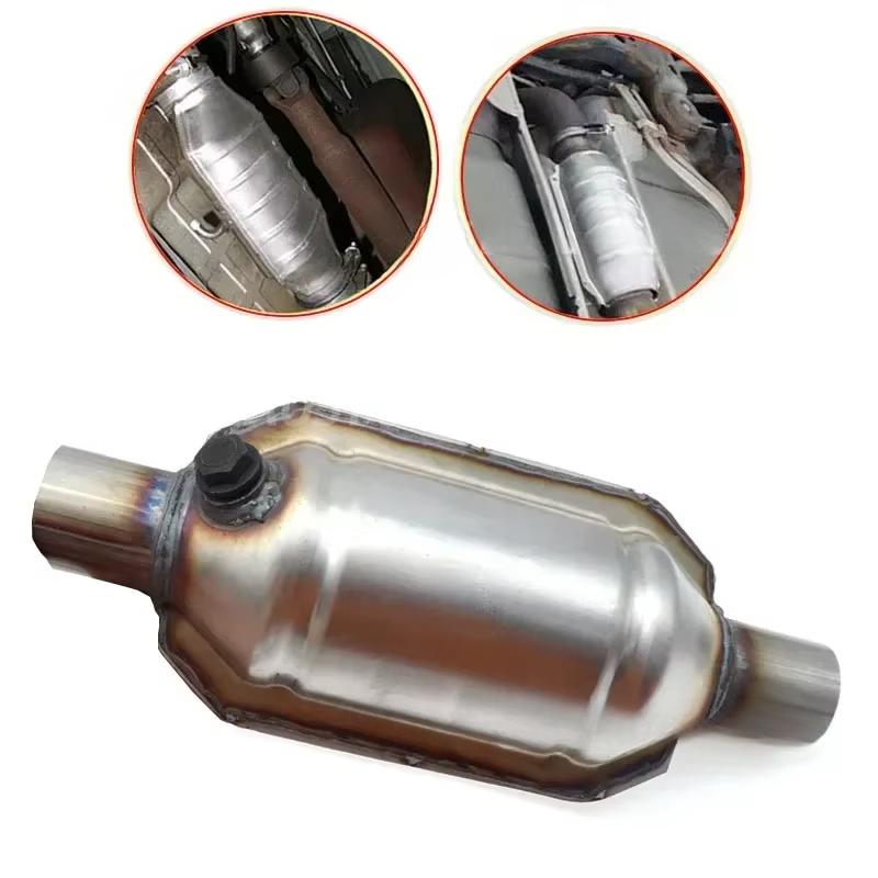 Универсальный 2'' 2,25'' 2,5'' 3'' с металлическим носителем каталитический нейтрализатор сотовый 200 ячеек выхлопной фильтр круглый стальной EURO 1