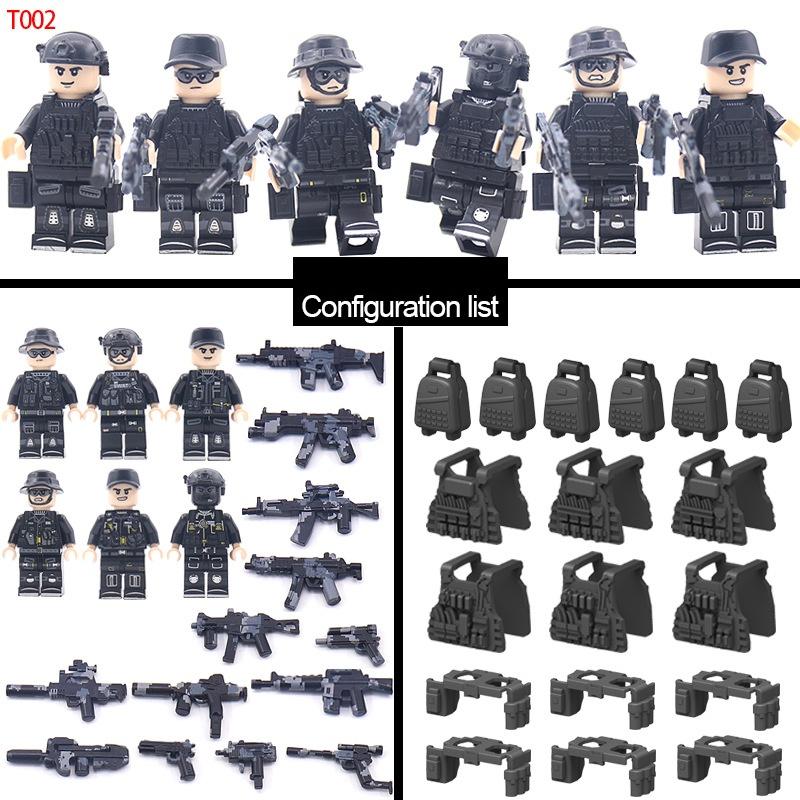 TopLovely Swat Team Военный армейский набор Военные аксессуары полиция Минифигурки Детали Строительные блоки Игрушки
